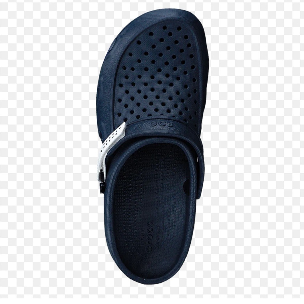CROCS Swiftwater Navy and White Clogs